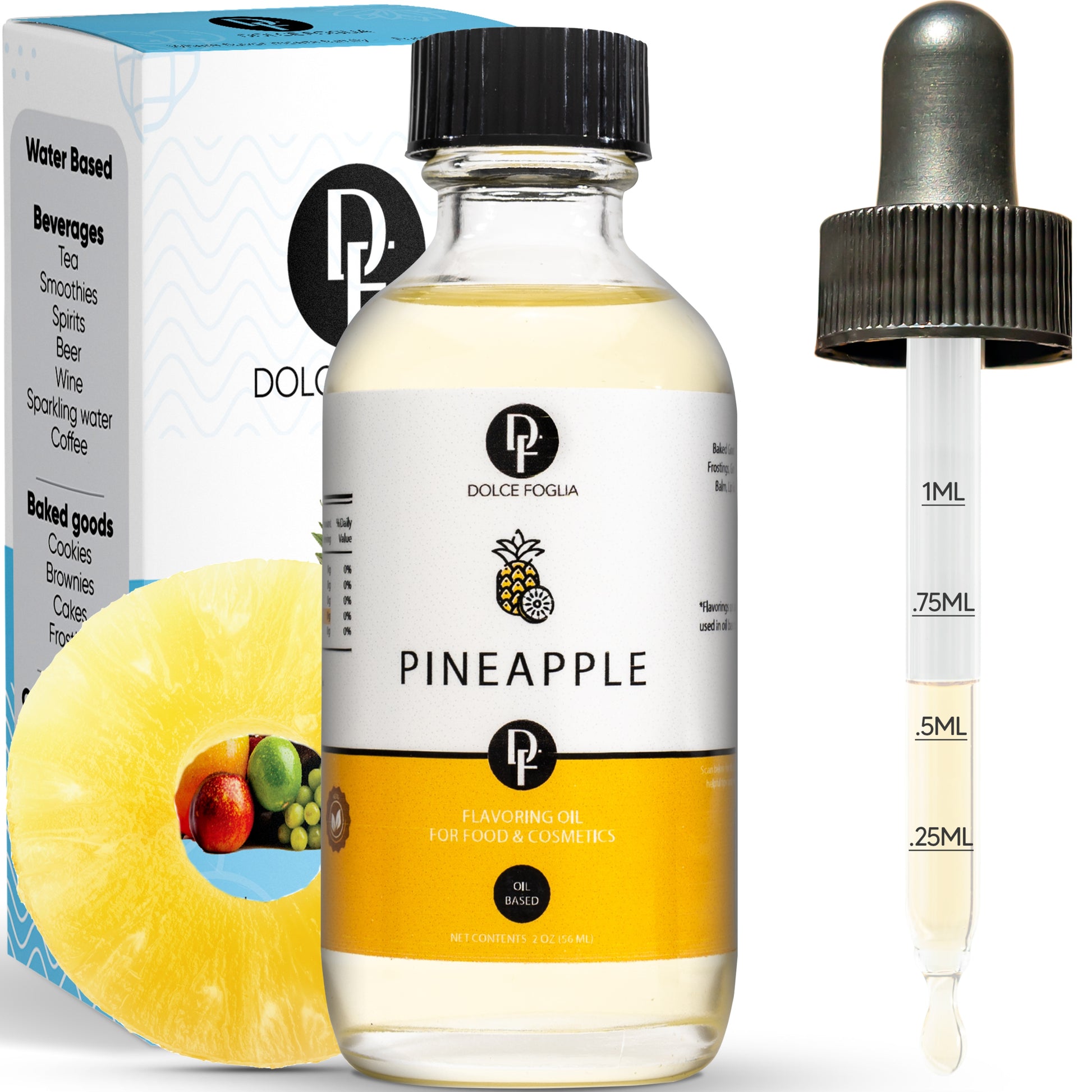Oil Soluble Pineapple Flavoring | Premium Quality | Dolce Foglia 2 oz
